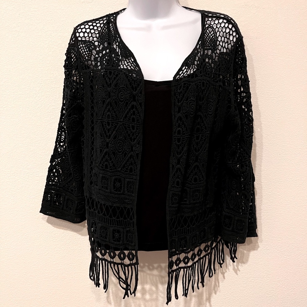 Lacy Black Bolero Cover Up Size Medium